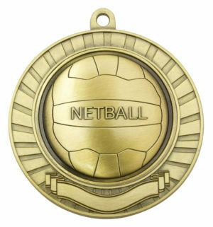 Eco Scroll Netball 70mm Medal