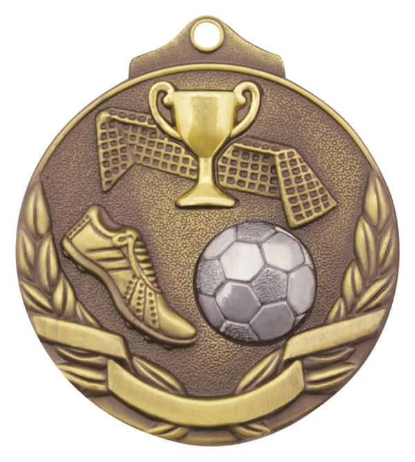 Football-Soccer Two Tone Gold Medal