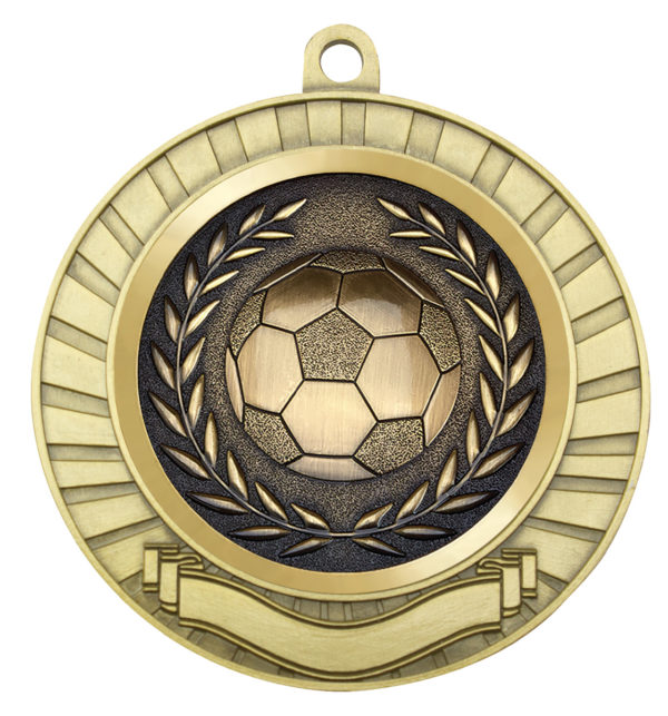 Eco Scroll Football-Socccer Medal 70mm