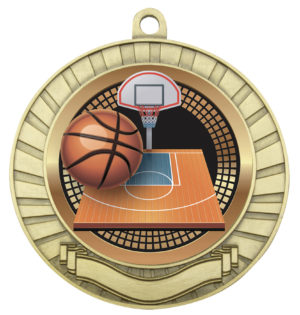 Eco Scroll Basketball Medal
